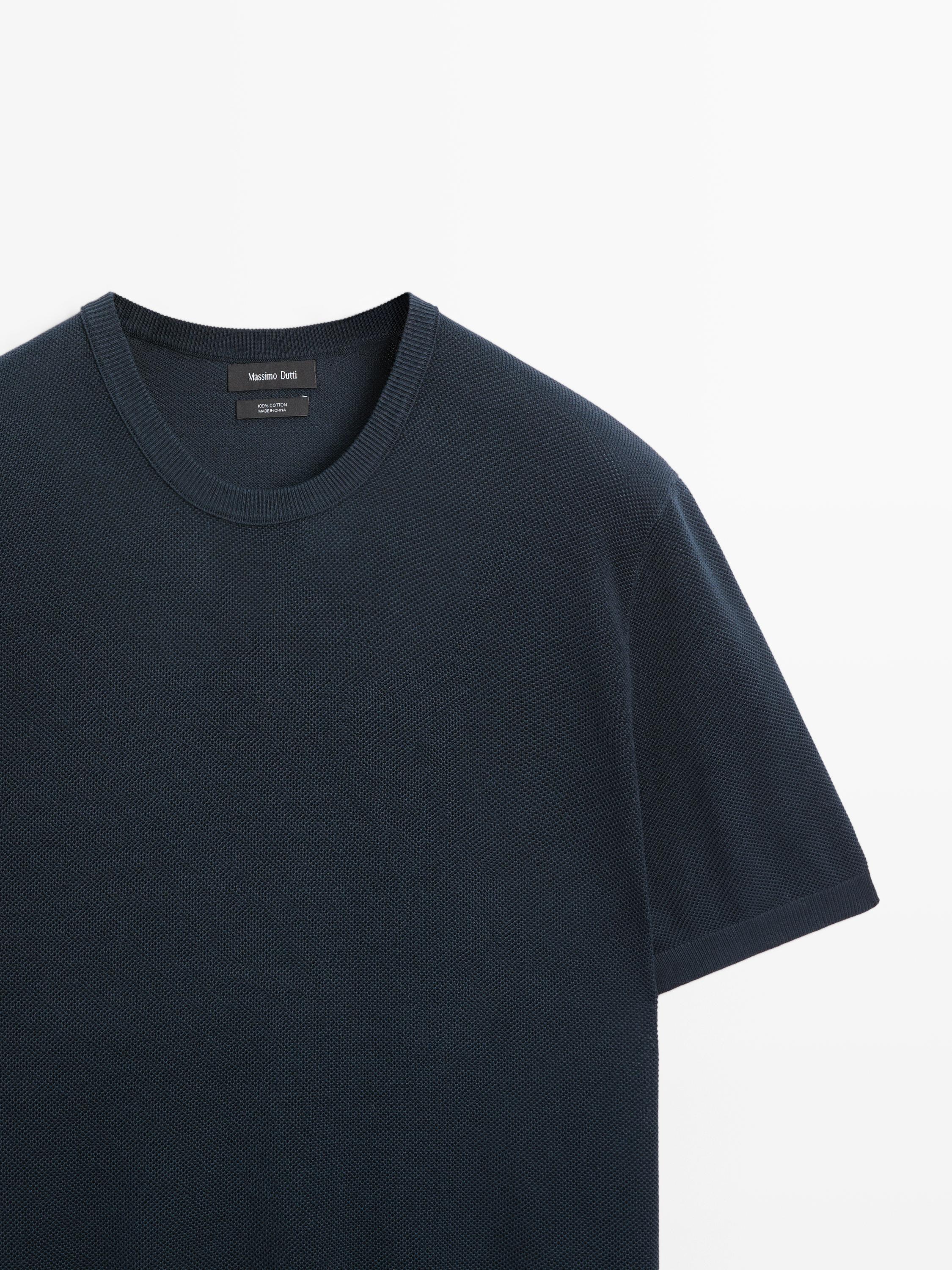 T-shirt en maille texturée à manches courtes